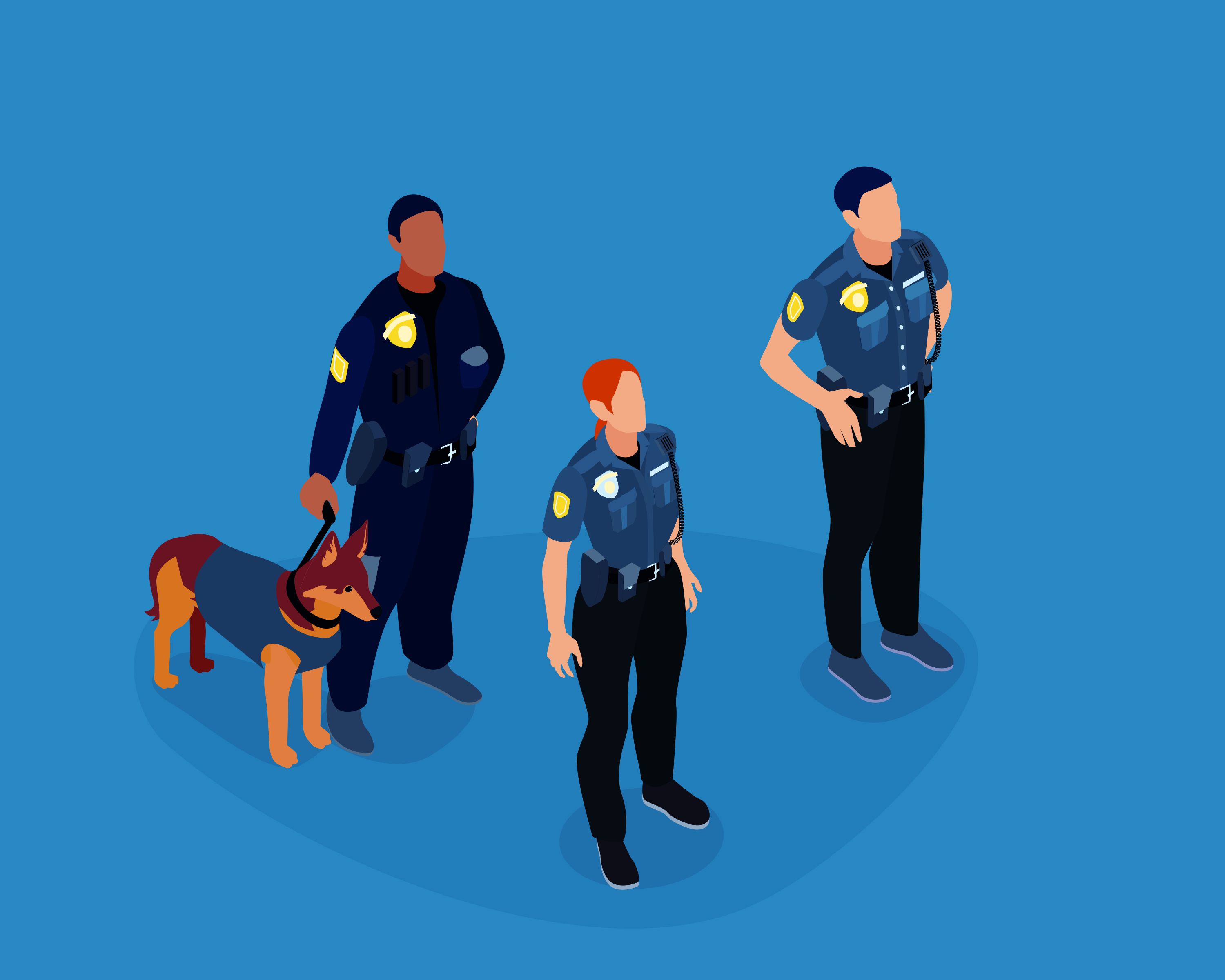 Illustration of police officers