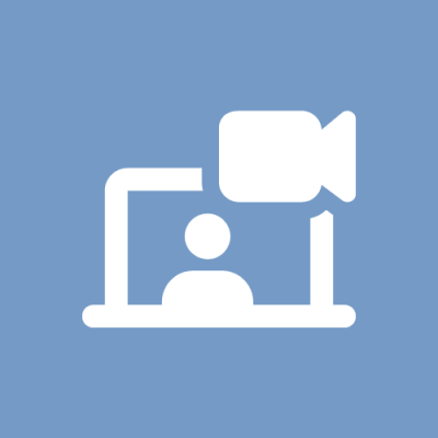 Live Stream Meeting Icon - Light Blue