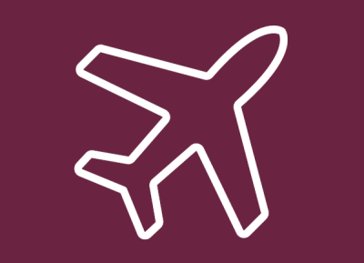 Airplane Icon - Purple Background