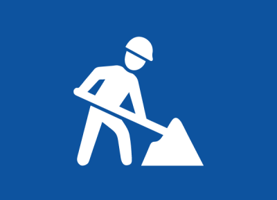 Road Work Icon Dark Blue Background