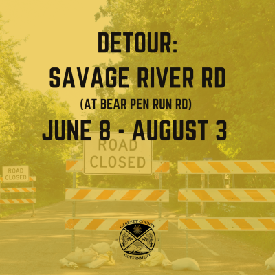 Detour: Savage River Road at Bear Pen Run Road