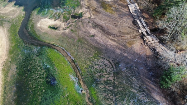 Aerial photo of the cove before dredging